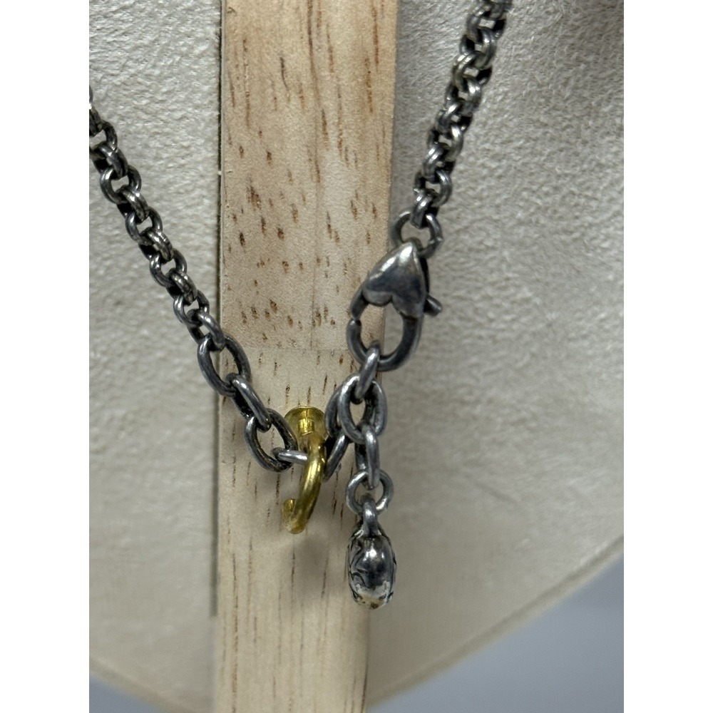 Vintage Brighton Blaire Heart Chain Pendant Necklace Silver Tone Adjustable - Picture 7 of 10